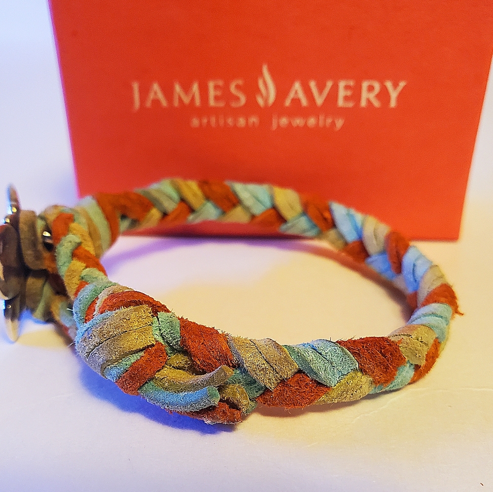James Avery Retired Butterfly Woven Leather Bracelet - Picture 13 of 16